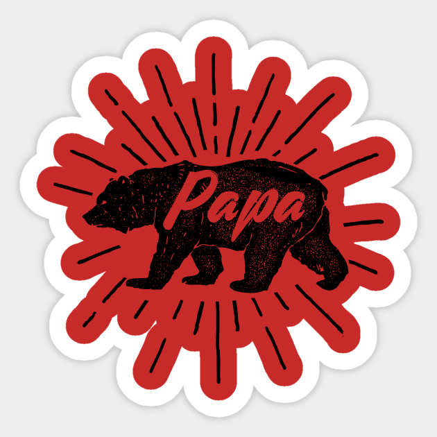 Papa Bear - Retro Father's Day design Sticker by lucidghost